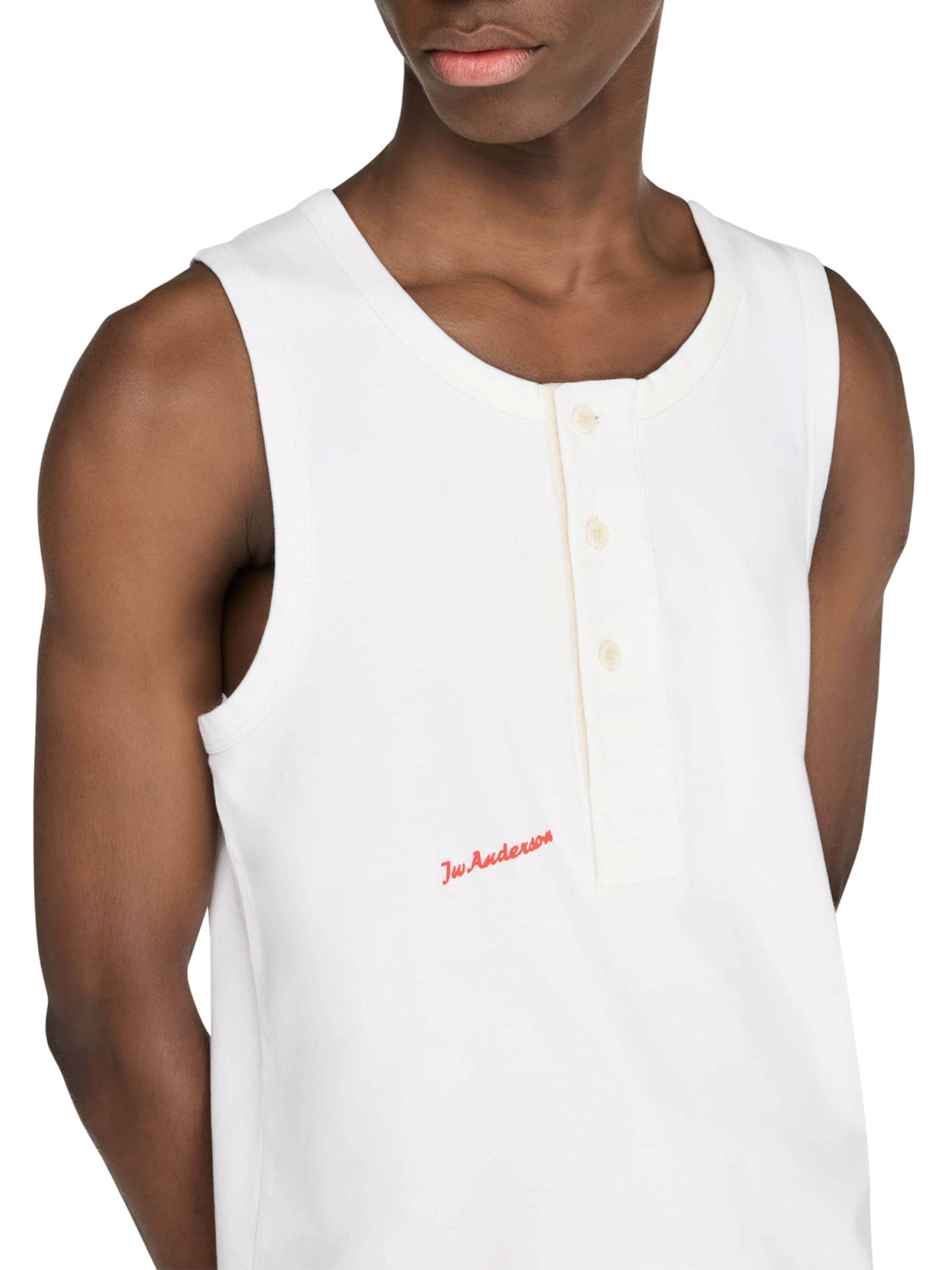JW Anderson Henley Vest in White (JO0267PG1810 006Ivory) - Stylish Layering for Casual & Smart Outfits