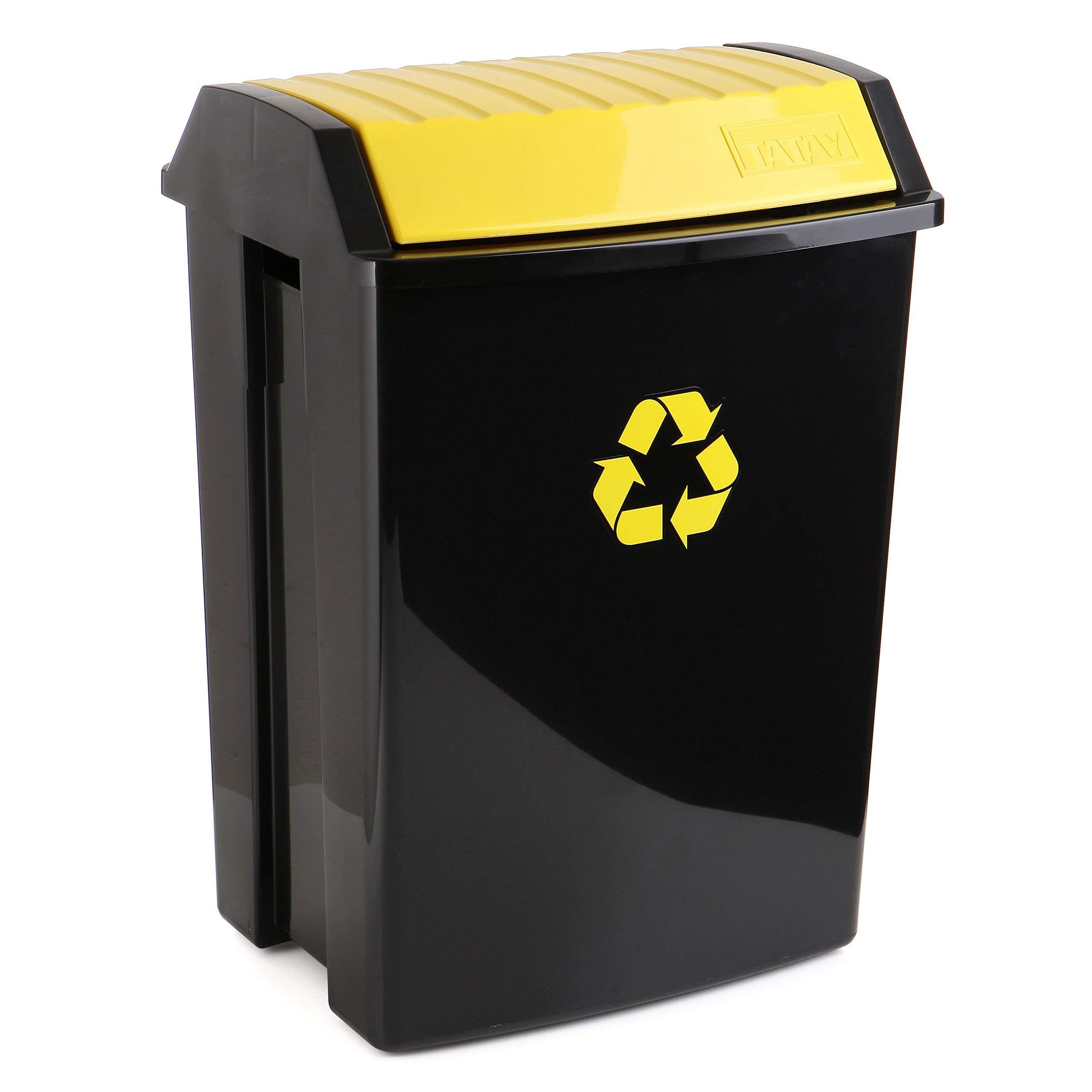 50L Yellow Recycling Bin - Eco-Friendly Waste Container for Home, Office & Outdoor Use