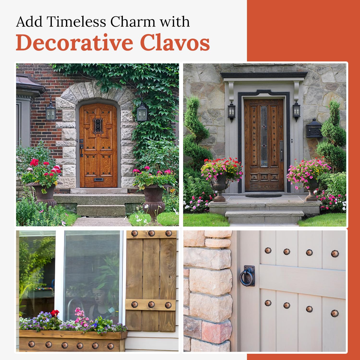 25 Pack 2 Inch Large Round Head Clavos Decorative Nails - Oil Rubbed Bronze - Rustic Round Fasteners for Farmhouse Shutters, Faux Wood Beams, Barn Doors & Gates - Ornamental Wood Accent Nails for DIY Home Decor, Furniture & Wall Projects