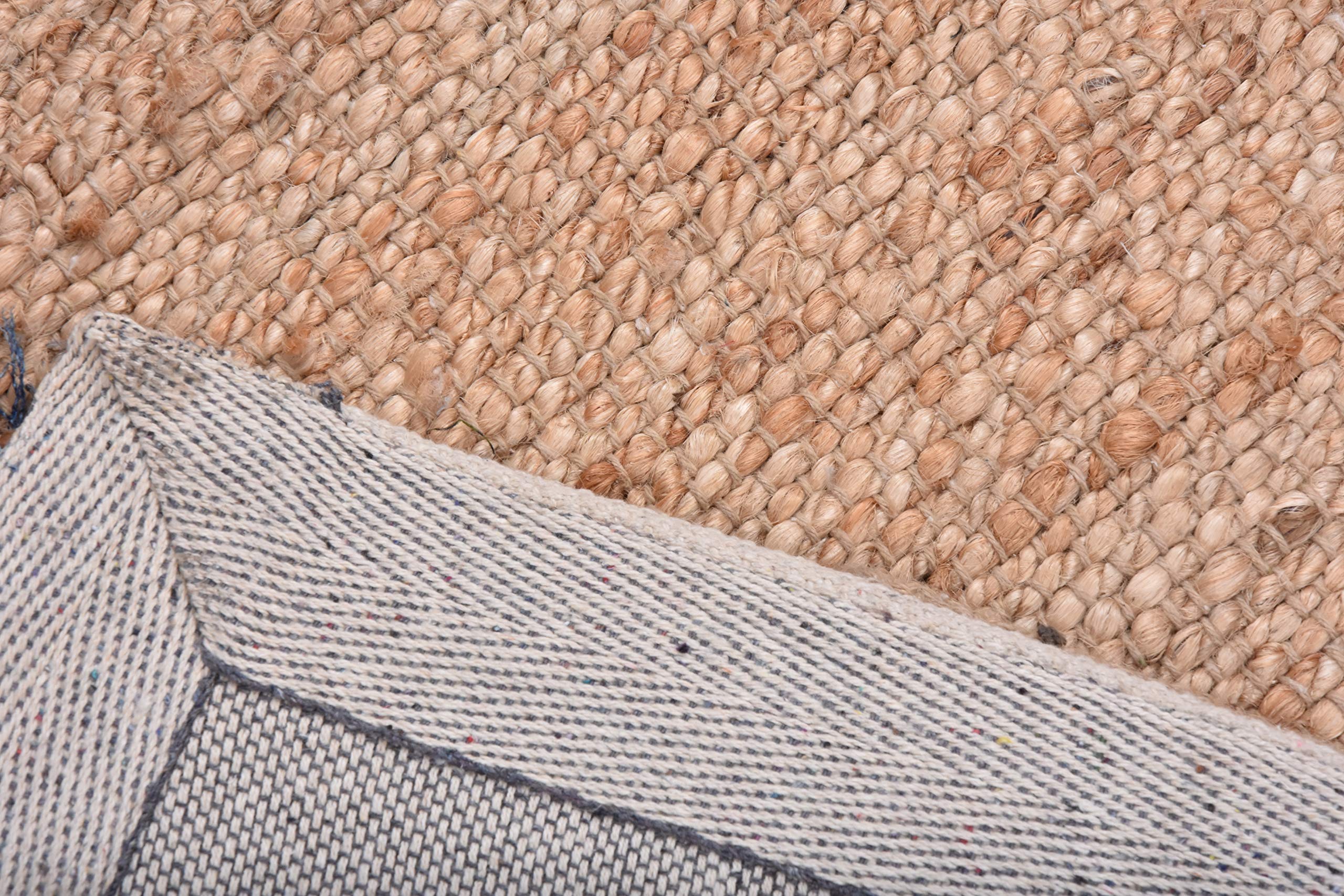 Natural Solid Jute Area Rug 8x10 FT - Eco-Friendly Handwoven Jute Valen Rug for Living Room, Bedroom & Home Decor