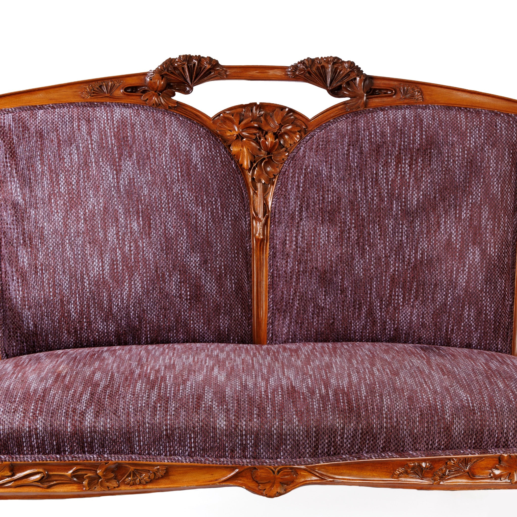 Louis Majorelle Ombellifères Settee and Side Chairs - Art Nouveau Living Room Furniture Set for Elegant Home Decor