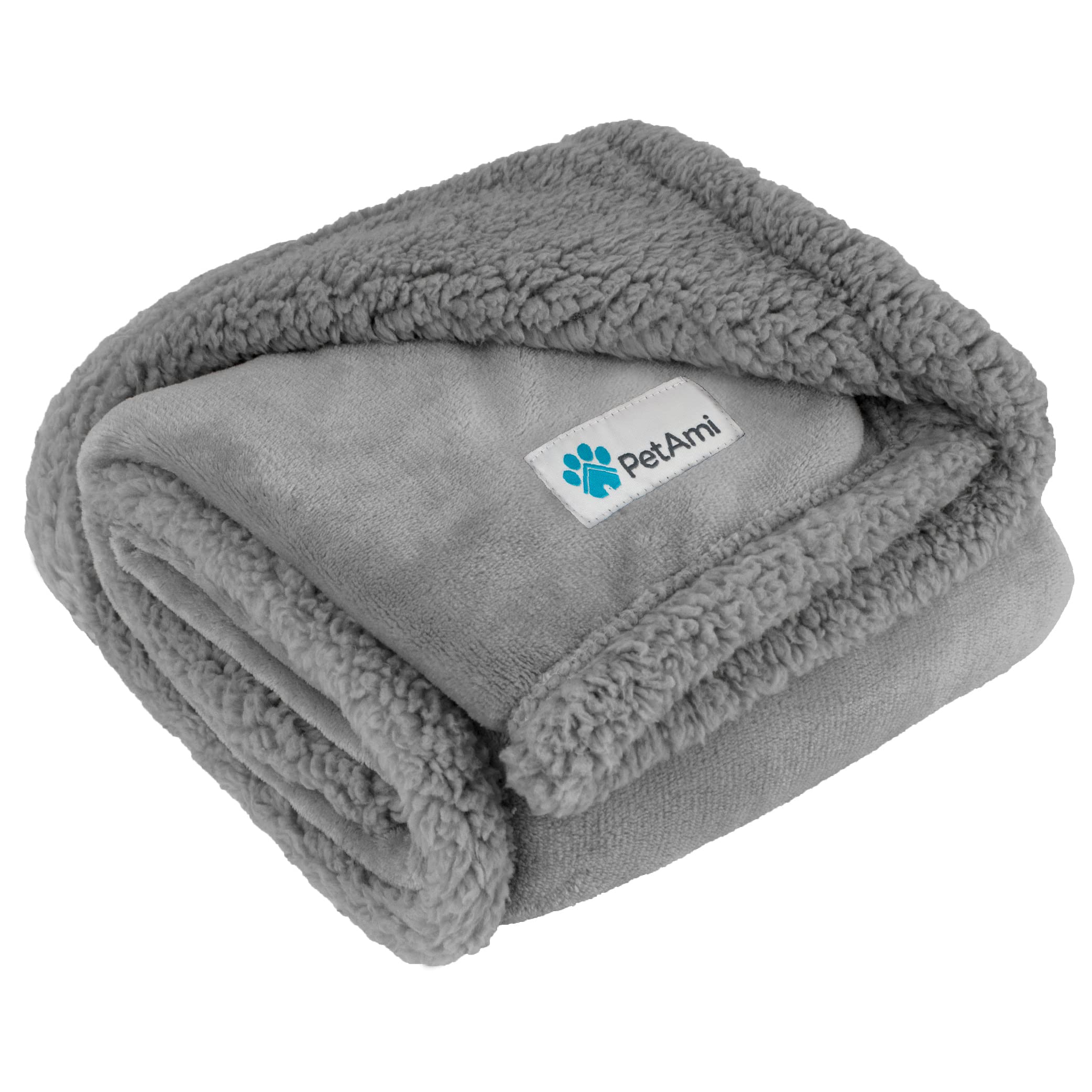 Waterproof Dog Blanket for Small & Medium Dogs - Reversible Sherpa Fleece Pet Blanket, Couch Cover & Furniture Protector (29x40 Inches, Light Gray) - Perfect for Sofa Protection, Pet Beds & Travel Use