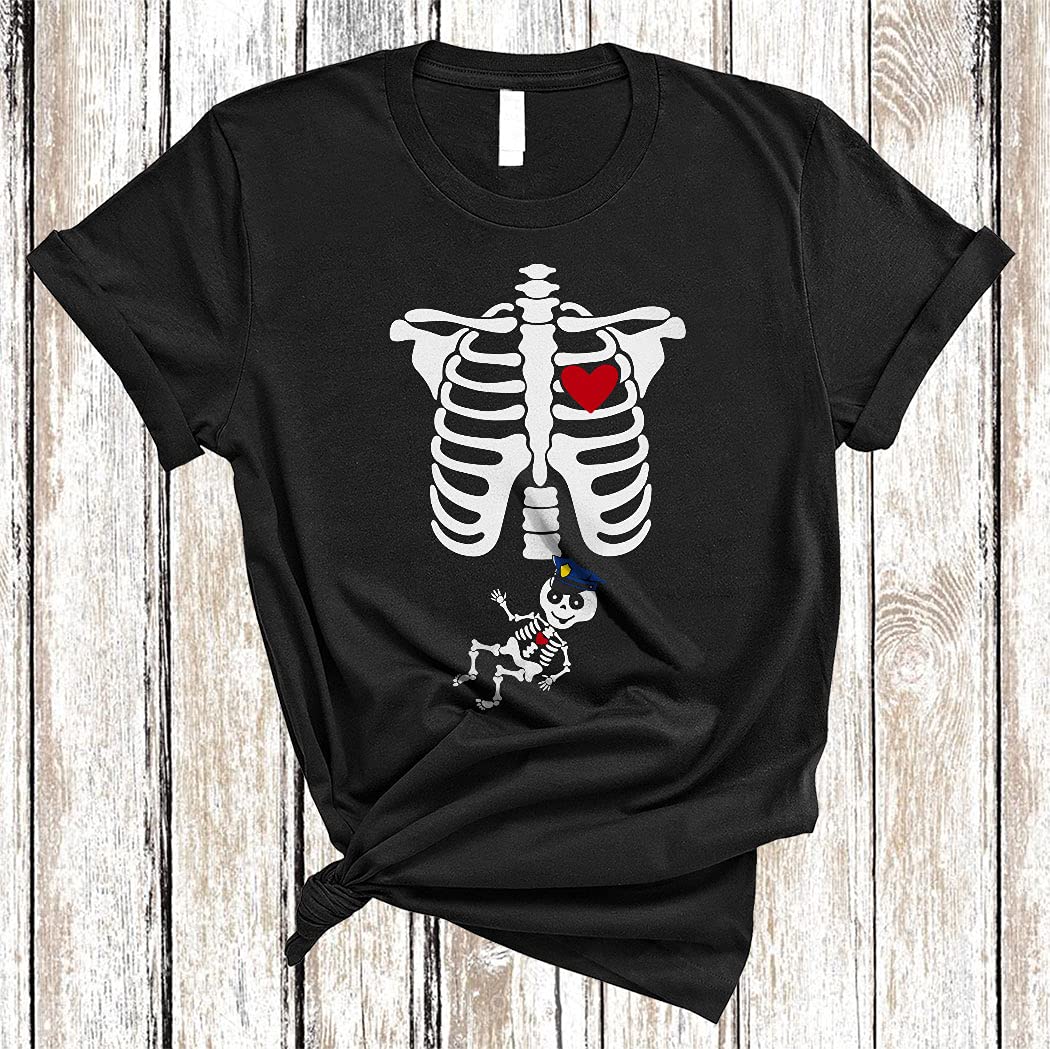 Funny Halloween Pregnancy Shirt - X-Ray Skeleton Police Design for Maternity Announcement - Unisex T-Shirt for Halloween Parties & Pregnancy Reveals