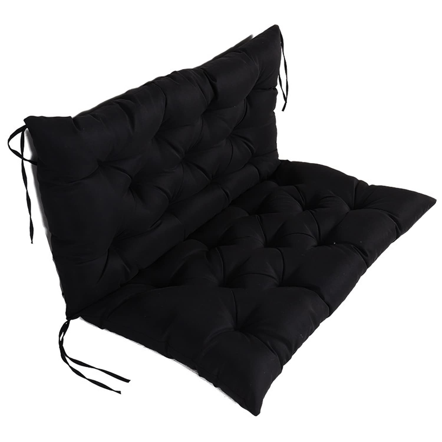 **3-Seater Swing Cushions Replacement – Non-Slip, Waterproof & Easy-to-Clean Outdoor Swing Seat Cushions for Patio, Garden, or Porch – Fits Loveseat, Bench & Swing (40x40x3 Inches, Black) – Perfect for Relaxing Outdoors**