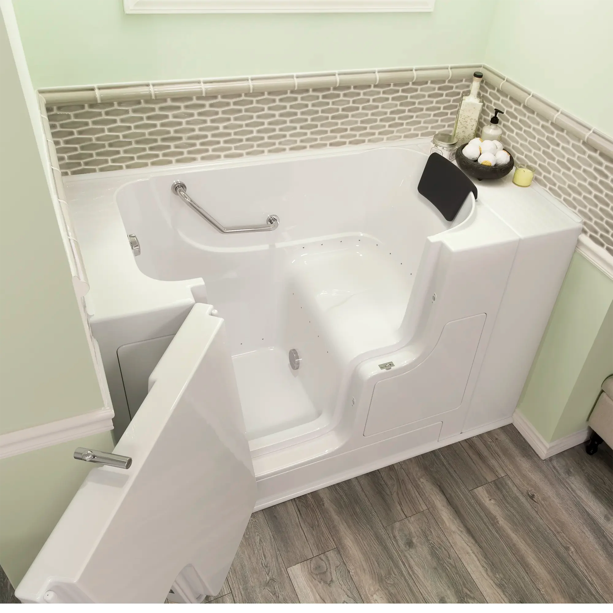 Premium 30 x 52 Inch Gelcoat Walk-In Bathtub with Air Spa System - Left Hand Drain for Elderly & Mobility Support - Relaxing Hydrotherapy for Arthritis & Joint Pain Relief