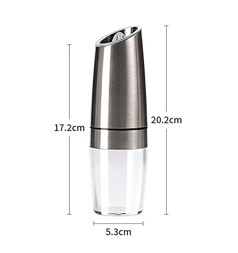 Premium Salt and Pepper Grinder Set (2-Piece) - Adjustable Ceramic Grinders with Glass Body for Freshly Ground Spices - Perfect for Kitchen, Dining Table & Gourmet Cooking