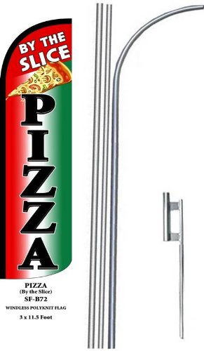 5-Piece Windless Swooper Flag Kit for 15' Pizza by The Slice - Perfect for Outdoor Parties, Tailgating, and Restaurant Decor