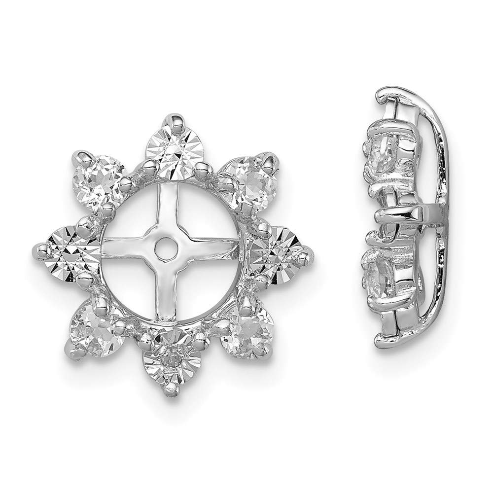 Sterling Silver Diamond & White Topaz Earring Jackets for Women - Elegant Wedding, Party & Everyday Jewelry Accessories