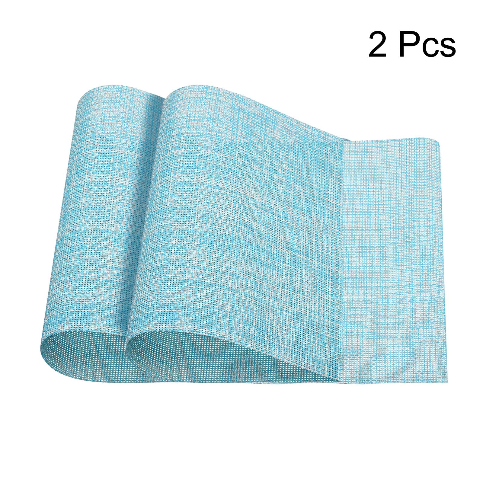 uxcell 2-Pack Blue PVC Washable Woven Place Mats 17.7x11.8 Inches - Durable Table Mats for Dining, Kitchen, Restaurant & Party Decor