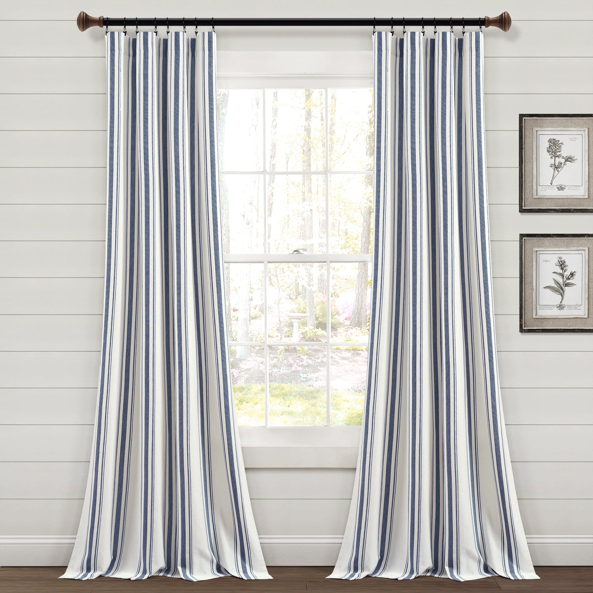 Farmhouse Stripe Yarn-Dyed Recycled Cotton Blend Window Curtain Panel Set - Blackout Thermal Insulated Drapes for Living Room, Bedroom & Nursery (2 Panels, 52x84 Inch) - Perfect for Rustic, Modern & Farmhouse Home Decor