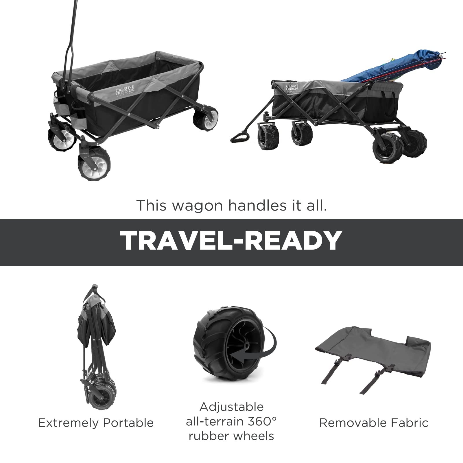 Best Collapsible Outdoor Wagon for Kids - All-Terrain Push Pull Stroller & Folding Cargo Cart | Perfect for Beach, Park, Garden, Sports & Camping | Durable & Portable for Family Outings, Picnics, and Shopping