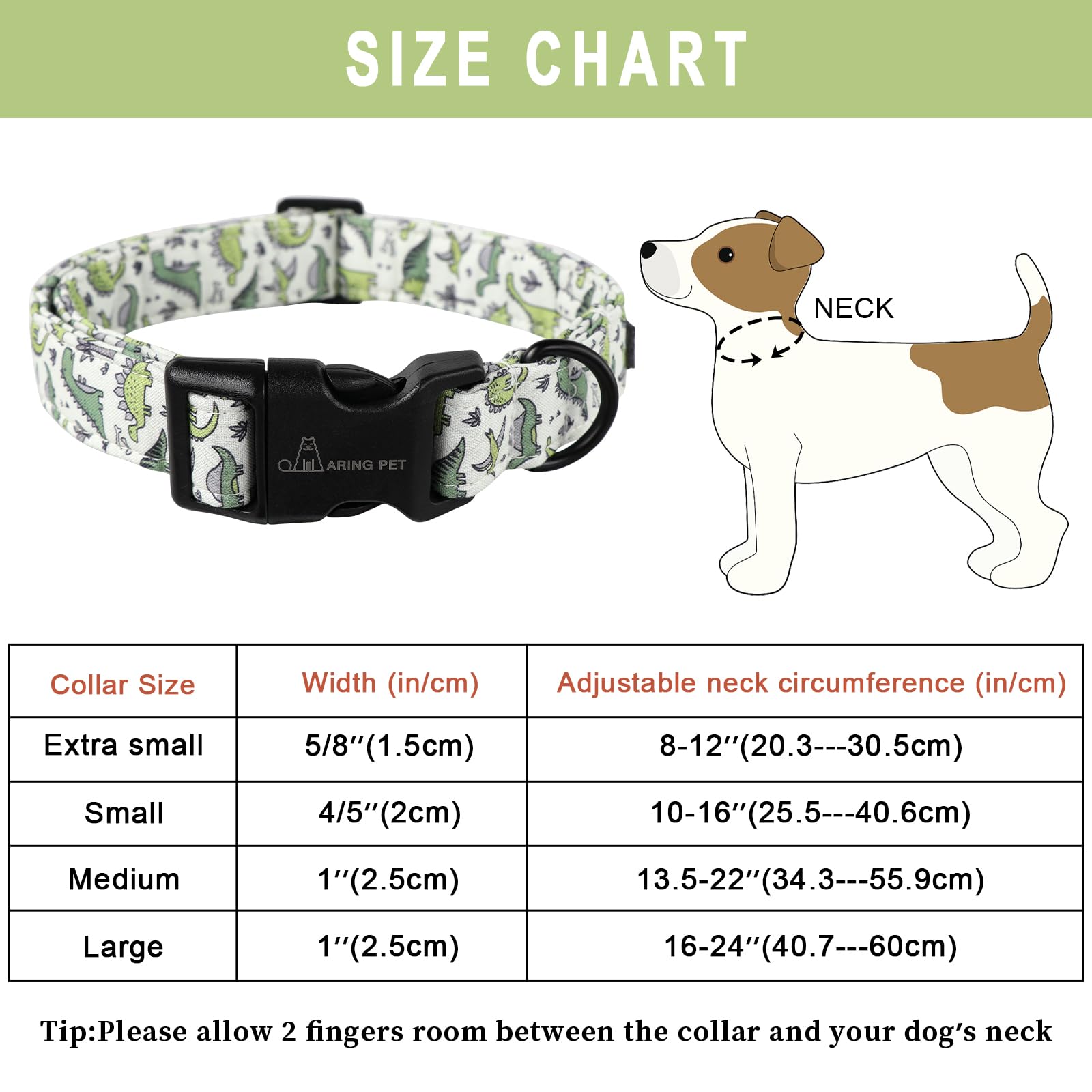 Dinosaur Dog Collar - Adjustable Cotton Pet Collar for Small Medium Large Dogs - Perfect for Daily Walks & Playtime