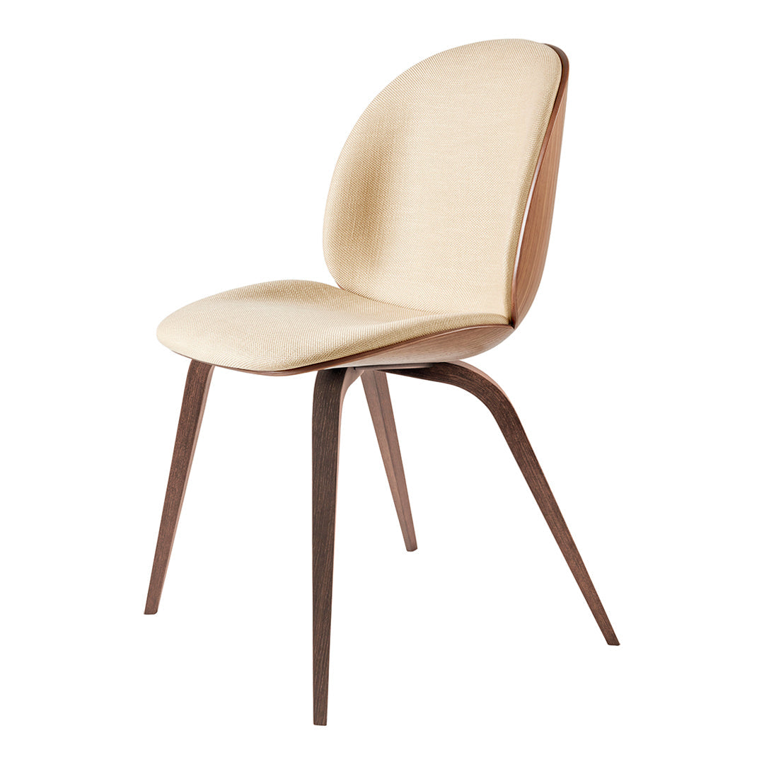 Beetle Dining Chair - Modern Upholstered Seat with Wooden Base & 3D Veneer Shell - Perfect for Kitchen, Dining Room, and Office Spaces