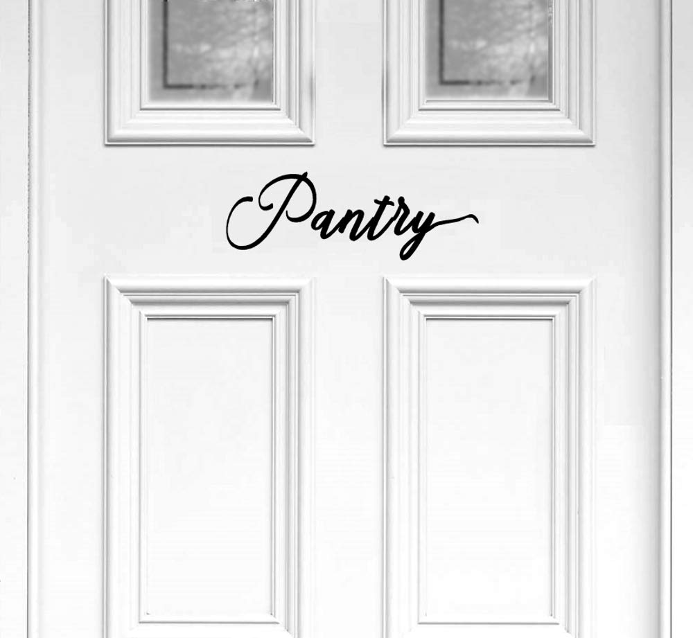 BERRYZILLA Pantry Decal 11x3 Inch - Kitchen Door Vinyl Sticker with Elegant Script Handwriting - Wall Art Decor for Home & Office - Perfect for Pantry Organization, Coffee Bar, and Farmhouse Style Kitchens