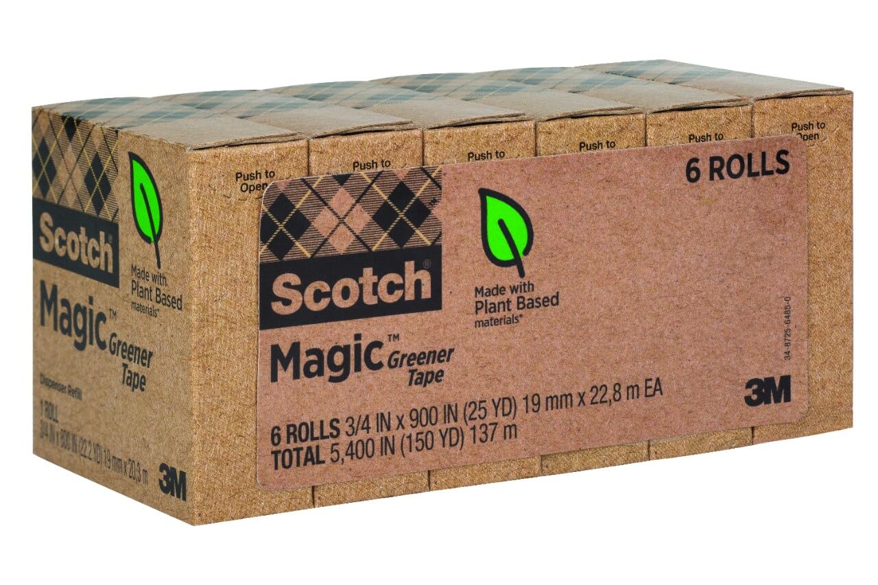 Scotch Magic Greener Tape - 6 Rolls, 0.75