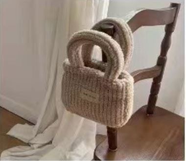 AG Collective Cute Knitting Wool Handbag - Stylish Handwoven Women's Purse for Everyday Use, Work & Shopping | Trendy Casual Accessory