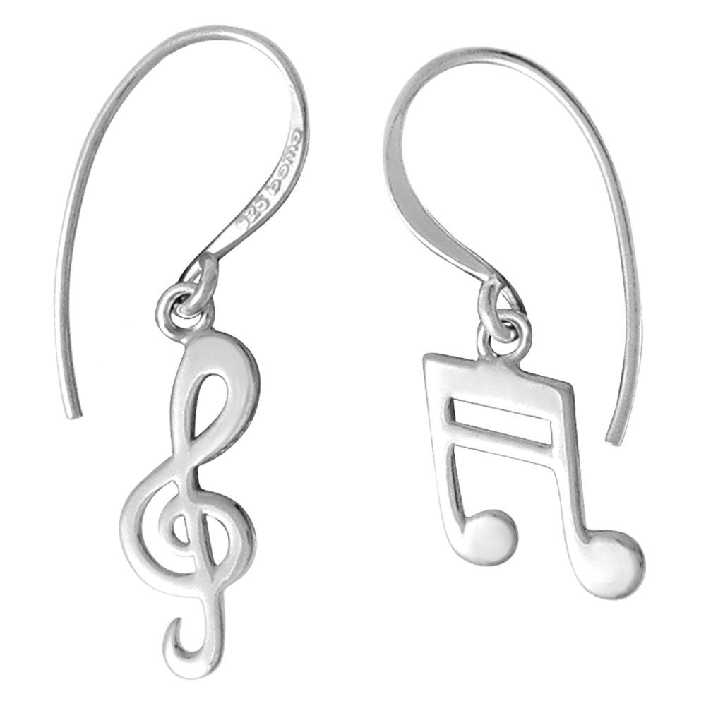 Sterling Silver Music Note & Treble Clef Earrings for Women - Elegant Dangle Drop Earrings - Perfect Gift for Musicians, Music Lovers & Performers - Great for Concerts, Parties & Special Occasions