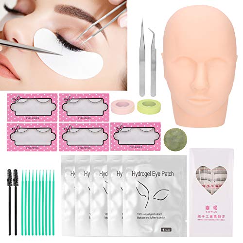 Professional Eyelash Extension Practice Kit for Beginners - Mannequin Head, False Eyelashes, Grafting Tools, Tape & Brushes | Perfect for Salon Training & Home Makeup Practice