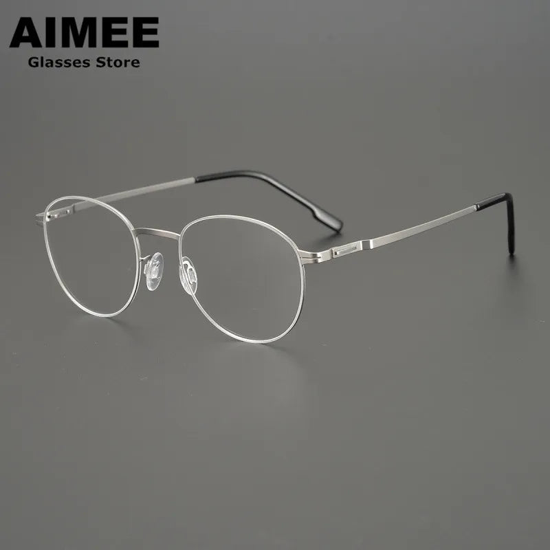 Aimee Women's Full Rim Oval Round Stainless Steel Eyeglasses Frame 12319 - Lightweight & Durable for Reading, Work, and Everyday Fashion