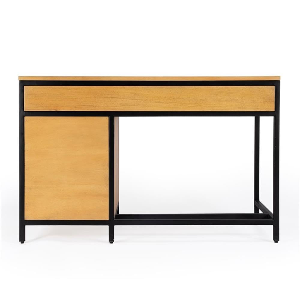 Butler Specialty Company Hans Natural Wood Storage Desk - Stylish Home Office Desk with Ample Storage Space for Study, Work, and Organization