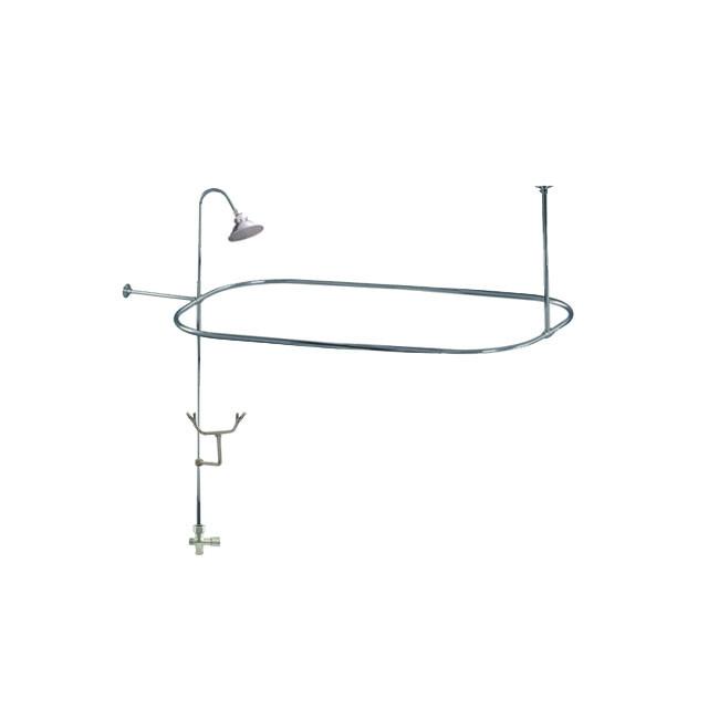 Chrome Clawfoot Tub Shower Conversion Kit with Enclosure & Curtain Rod 10010C - Vintage Bathroom Upgrade for Classic & Modern Homes