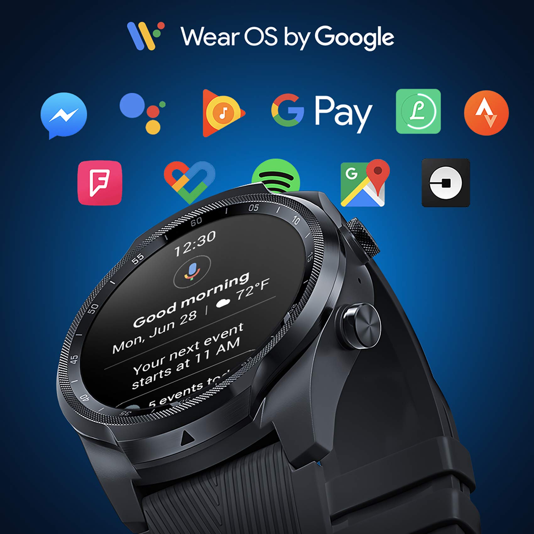 TicWatch Pro 4G LTE Smartwatch with GPS, NFC & Wear OS - Android Compatible Fitness Tracker for Heart Rate, Sleep & Swim Tracking - Make Calls, Get Notifications & Play Music - Perfect for Workouts, Swimming & Daily Health Monitoring (US Version)