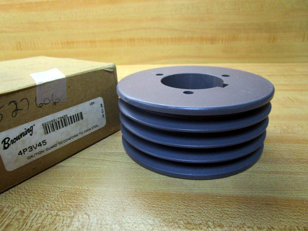4P3V45 Split Taper Sheave - Cast Iron 4 Groove V-Belt Pulley for 3V Belts with P1 Bushing | Perfect for Industrial Machinery, HVAC Systems & Power Transmission Applications