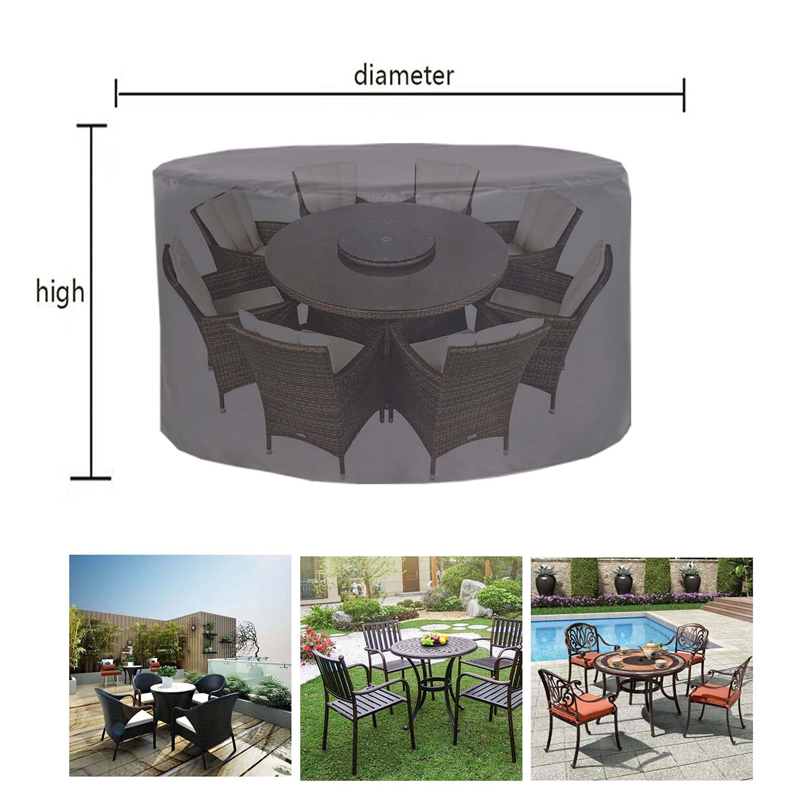 31x23 Inch Waterproof Round Outdoor Table Cover - Heavy Duty 420D UV Resistant & Tear-Resistant Patio Furniture Protection - Perfect for Garden, Deck, and Backyard Use