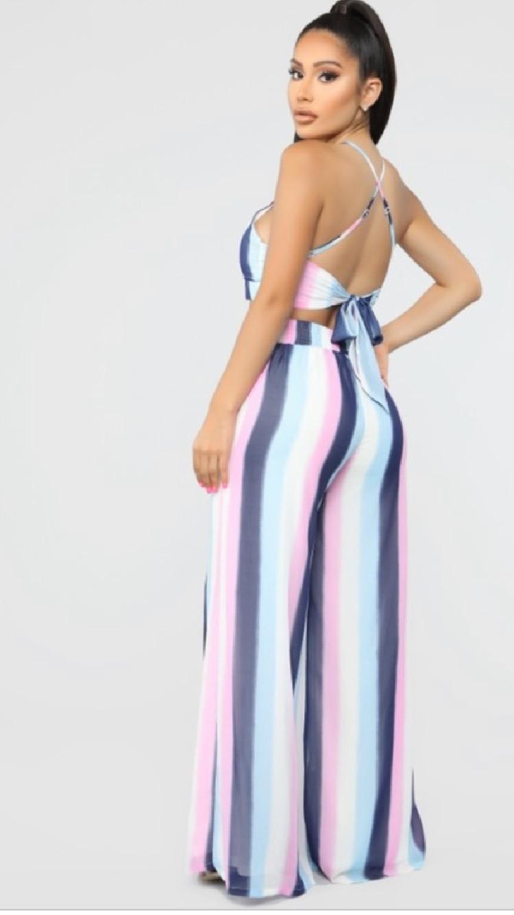 Resort Ready 2 Piece Palazzo Pant Set - Women's Flowy Wide Leg Lounge Pants & Top Outfit for Vacation, Beach, Yoga & Casual Wear