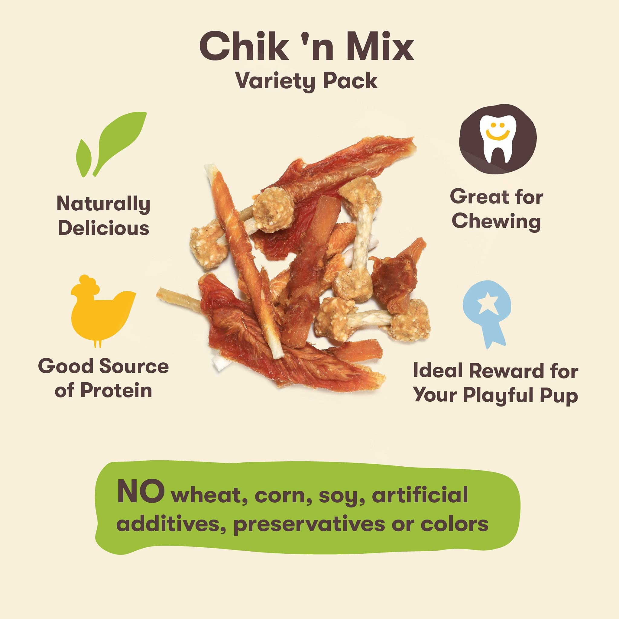 Pet 'n Shape Chik 'n Mix Variety Pack - Natural Chicken Puppy Treats, Dog Training Rewards & Healthy Snacks - 16oz (1lb) - Perfect for Training, Rewarding Good Behavior & Daily Treats