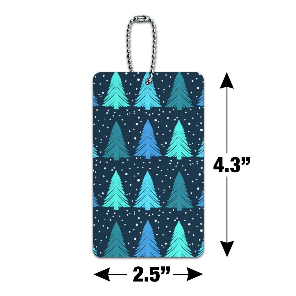 Snowy Christmas Trees Pattern Luggage Tag - Durable Suitcase ID Tag for Carry-On Bags - Perfect for Holiday Travel & Gift Giving