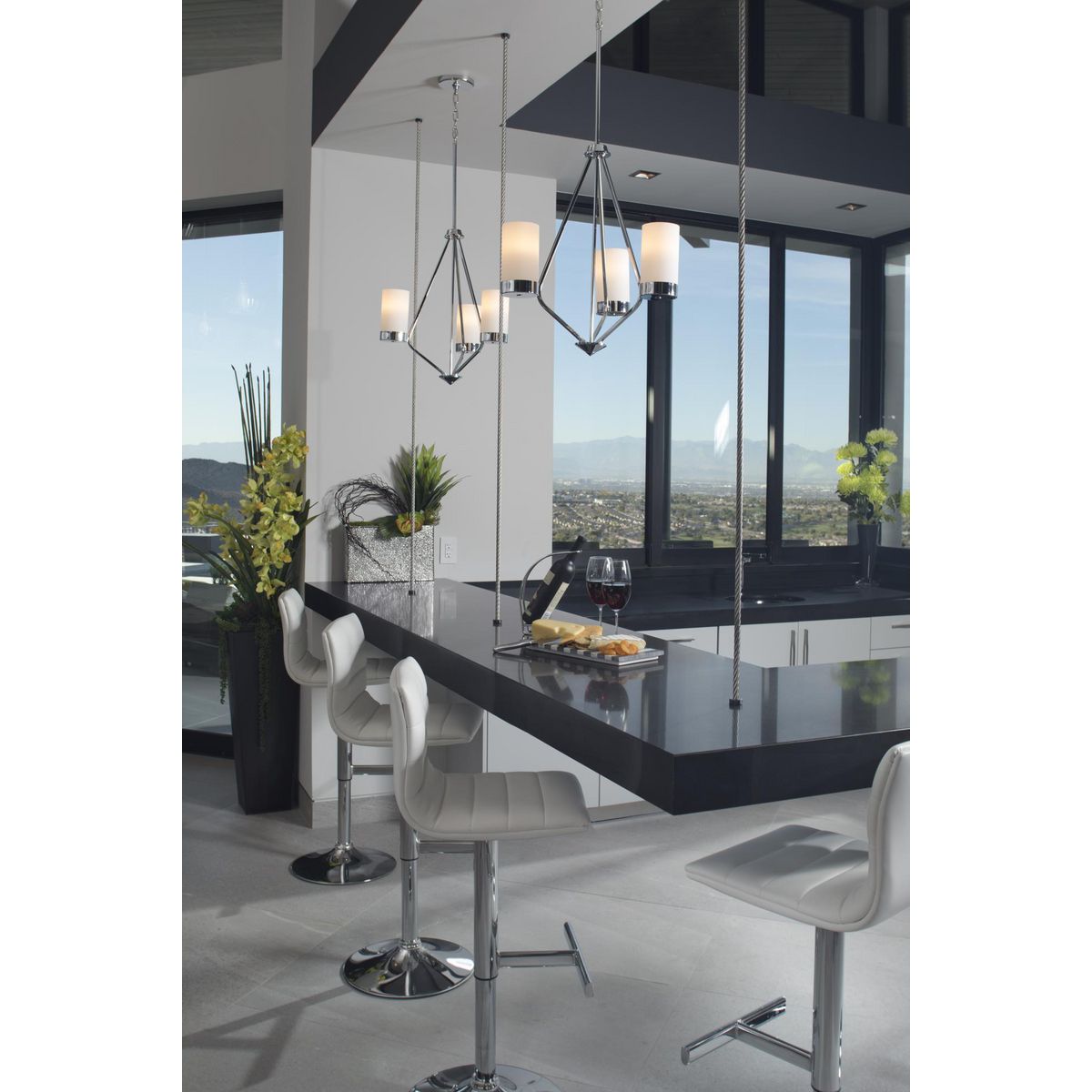 Elevate Collection 3-Light Etched White Glass Chandelier - Elegant Dining Room Lighting for Home Decor | Perfect for Bedroom, Living Room & Entryway