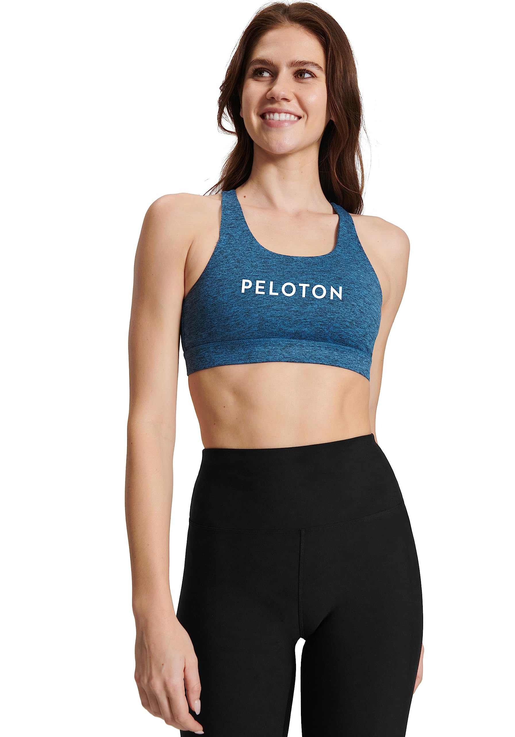 Peloton Women's Heathered Strappy Sports Bra - High Support Workout Bra for Running, Yoga & Gym - Breathable & Comfortable Activewear for Fitness & Training