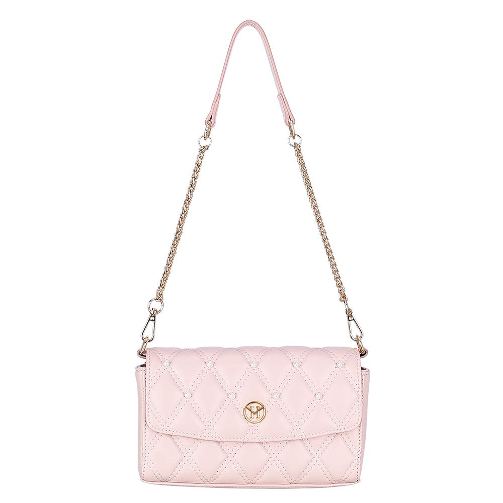 VICTORIA HYDE Women's Leather Quilted Crossbody Purse Clutch Handbag - Pearl Envelope Bag for Travel, Date Night & Special Occasions