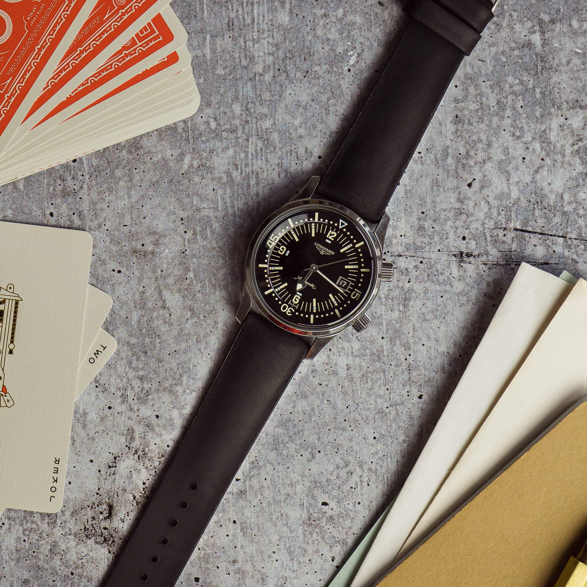 BARTON Leather Rubber Hybrid Watch Straps - Quick Release 18-22mm for Casual & Dress Watches