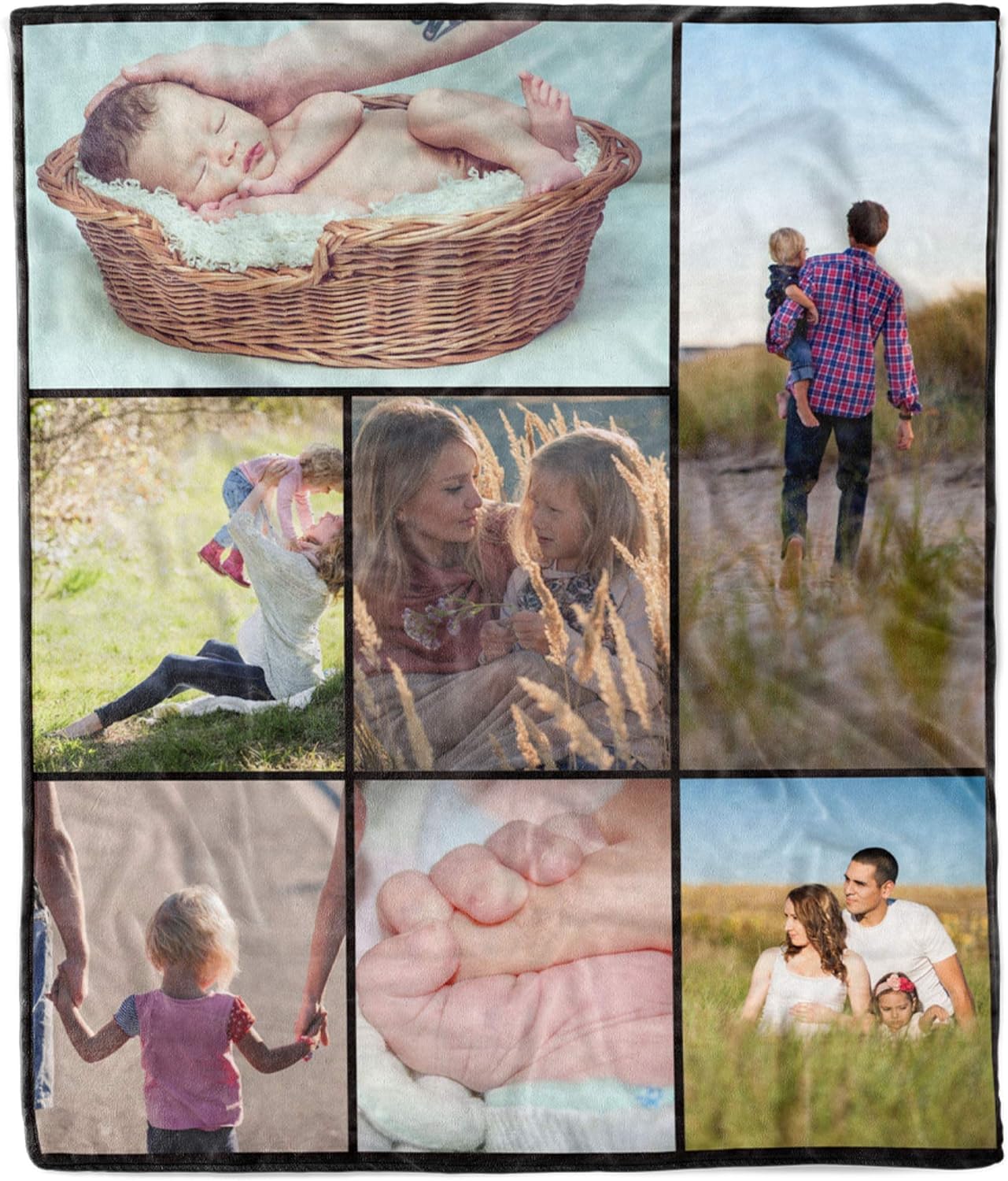 Custom Photo Blanket Personalized with 7 Pictures - 60