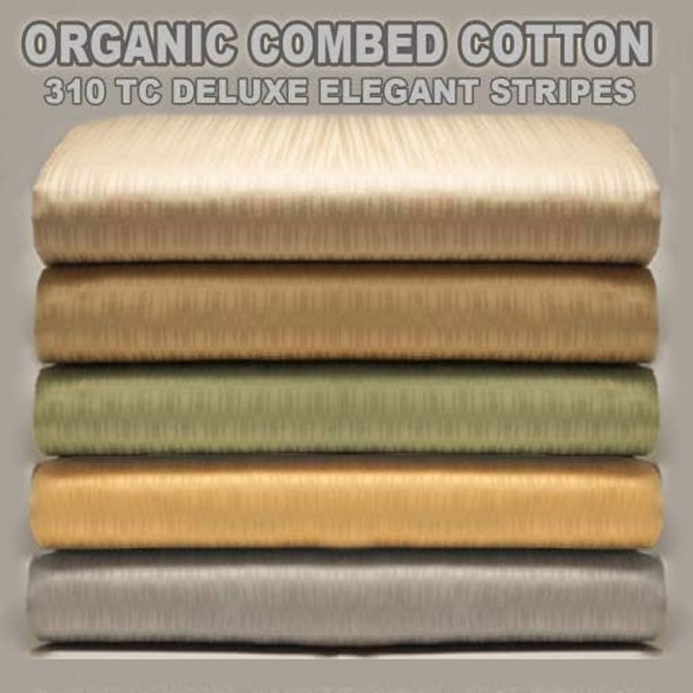 Luxury 100% GOTS Certified Organic Cotton Sateen Bed Sheet Set - Twin Size, 310 Thread Count, Ultra Soft & Breathable (1 Flat Sheet, 1 Fitted Sheet, 1 Pillowcase) - Perfect for Guest Rooms, Dorms & Cozy Bedroom Upgrades