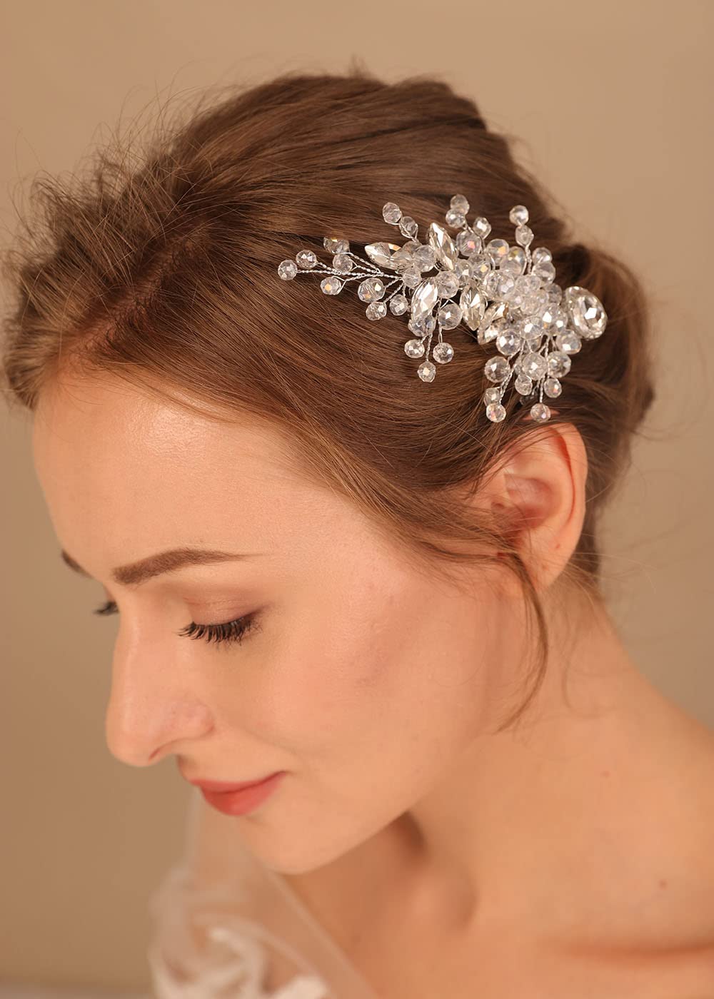 Blue Crystal Wedding Hair Comb - Silver Rhinestone Bridal Hair Clip for Women & Girls | Perfect for Brides & Special Occasions