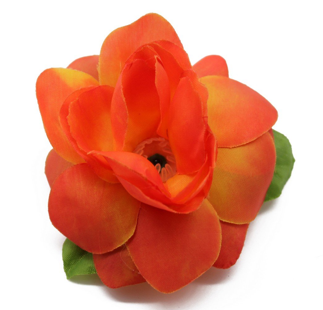 Hawaiian Luau Party Artificial Fabric Gardenia Hair Clips for Women - Tropical Flower Hair Accessories for Beach, Summer, and Hawaiian Theme Parties