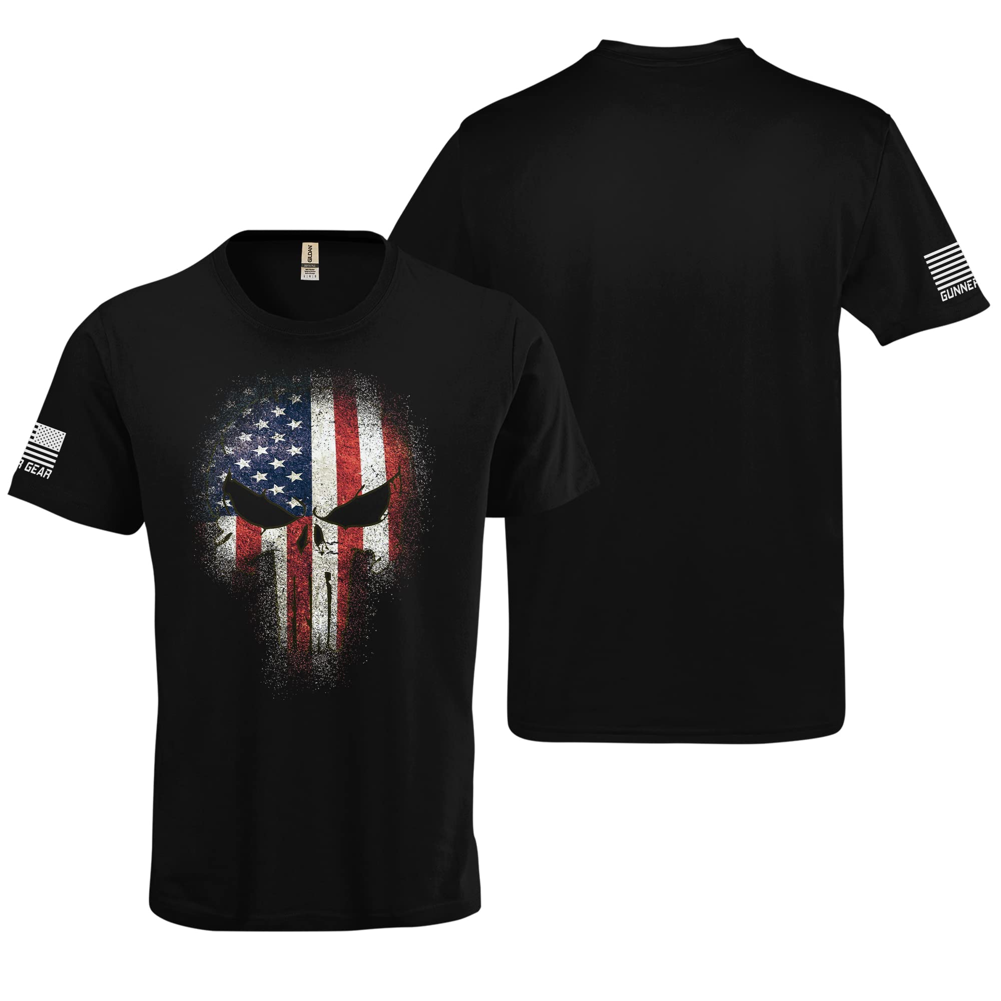 American Defender USA Flag Patriotic Men's T-Shirt - Comfortable Cotton Tee for 4th of July, Veterans Day & Patriotic Events
