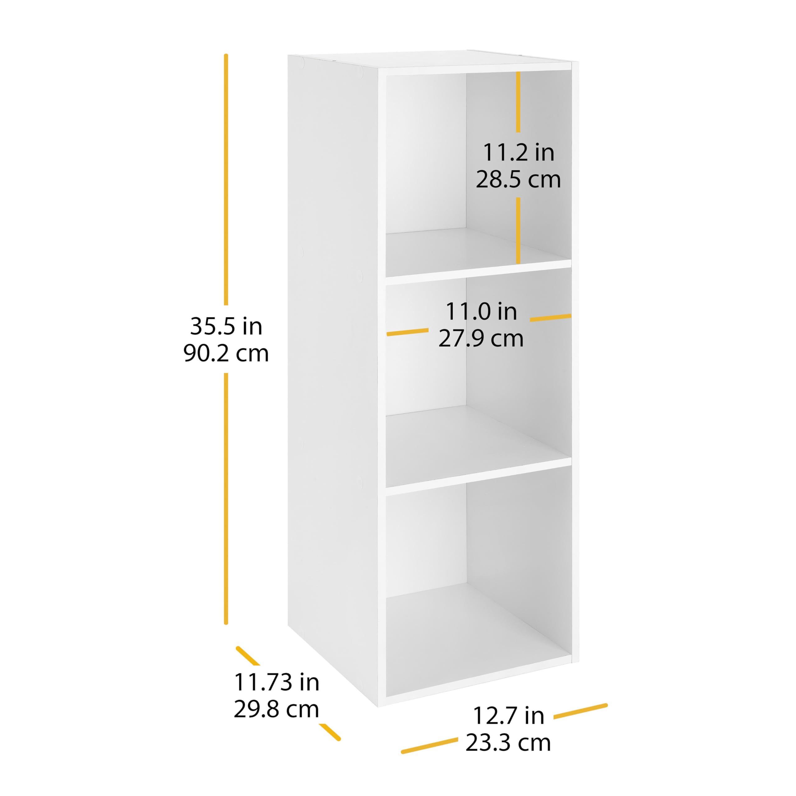 Whitmor 3 Cube Organizer Shelf - White Storage Unit for Closet, Bedroom & Office Organization - Perfect for Toys, Books & Home Decor