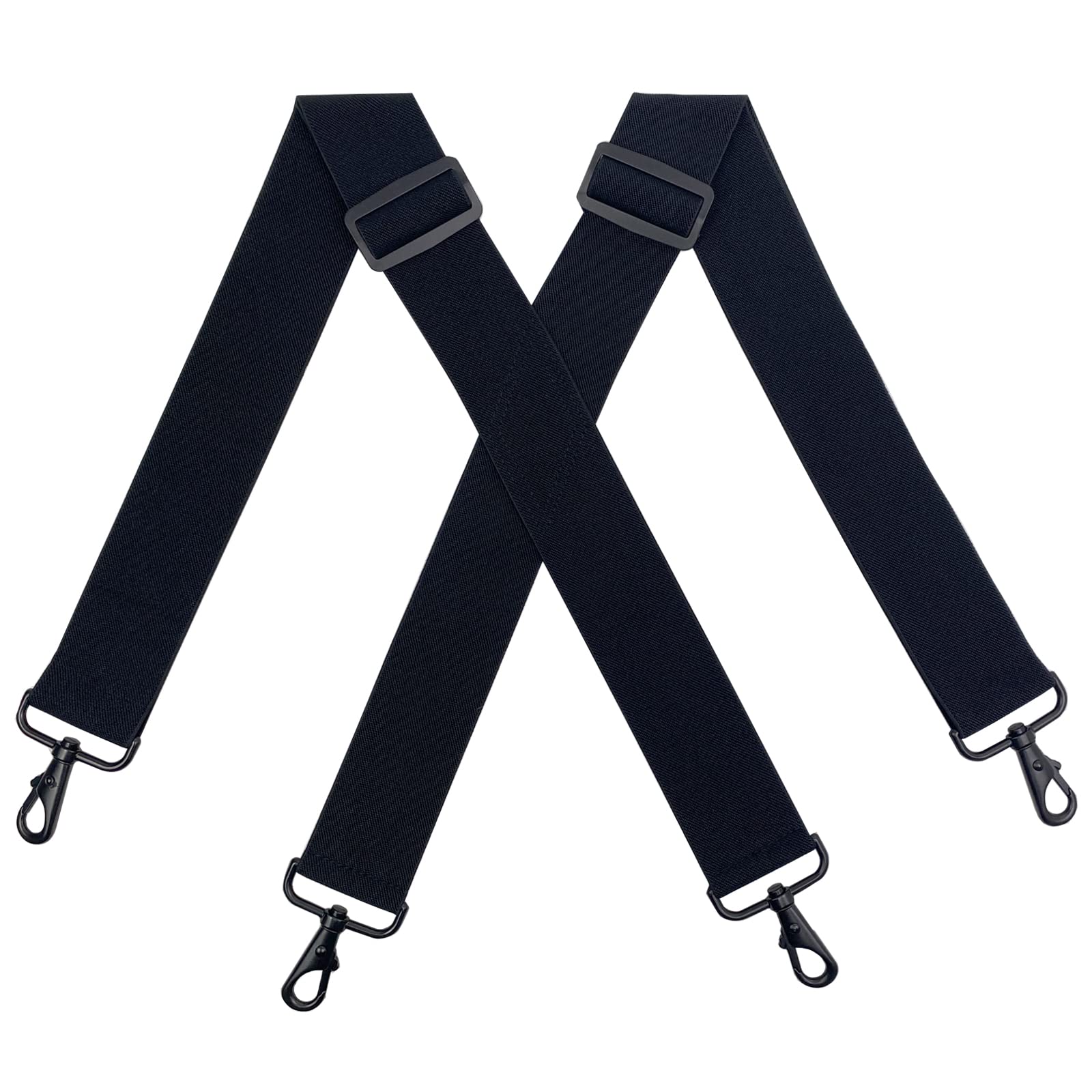 Heavy Duty Adjustable Elastic X-Back Suspenders for Big & Tall Men - Wide Comfortable Work Suspenders with Hooks for Formal Wear, Cosplay & Vintage Style Outfits