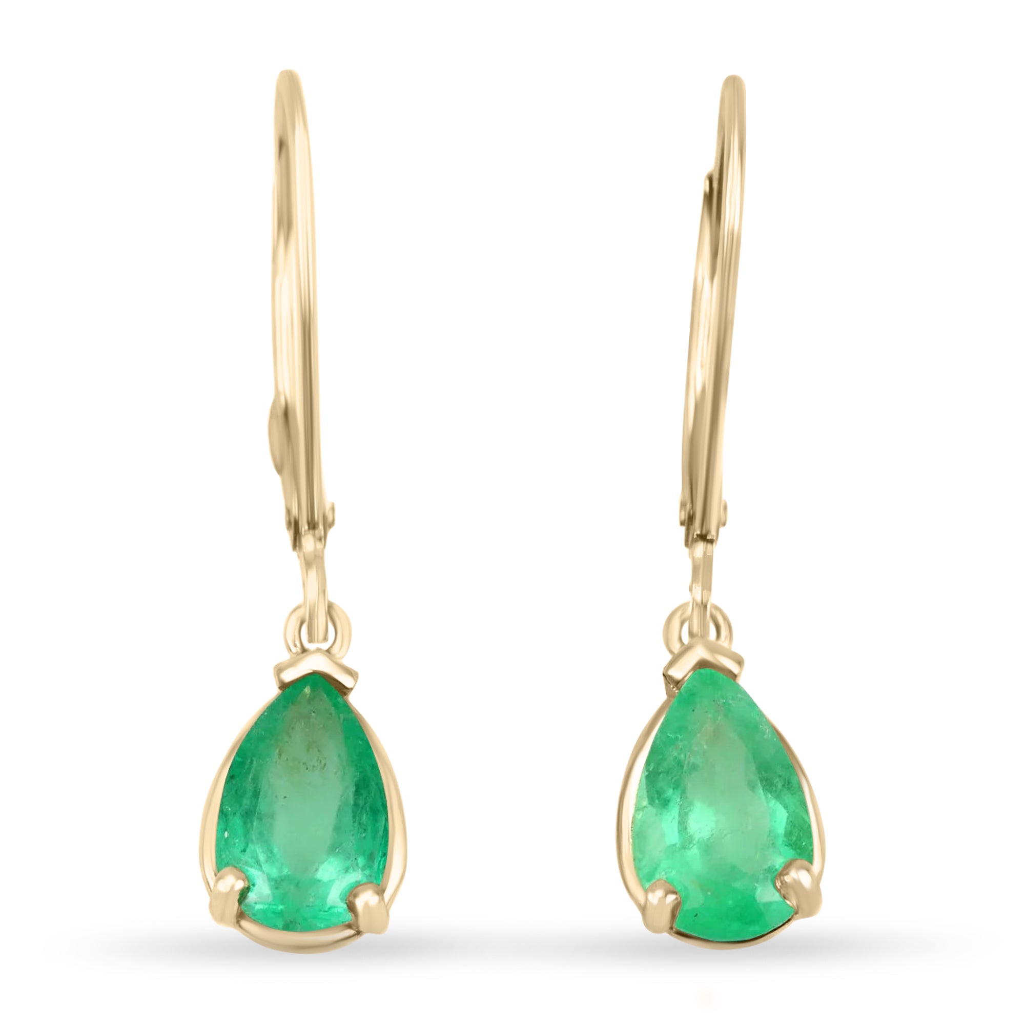 14K Gold Classic 2.0tcw Pear Drop Dangle Leverback Earrings for Women - Elegant Wedding, Party & Evening Wear Jewelry Gift