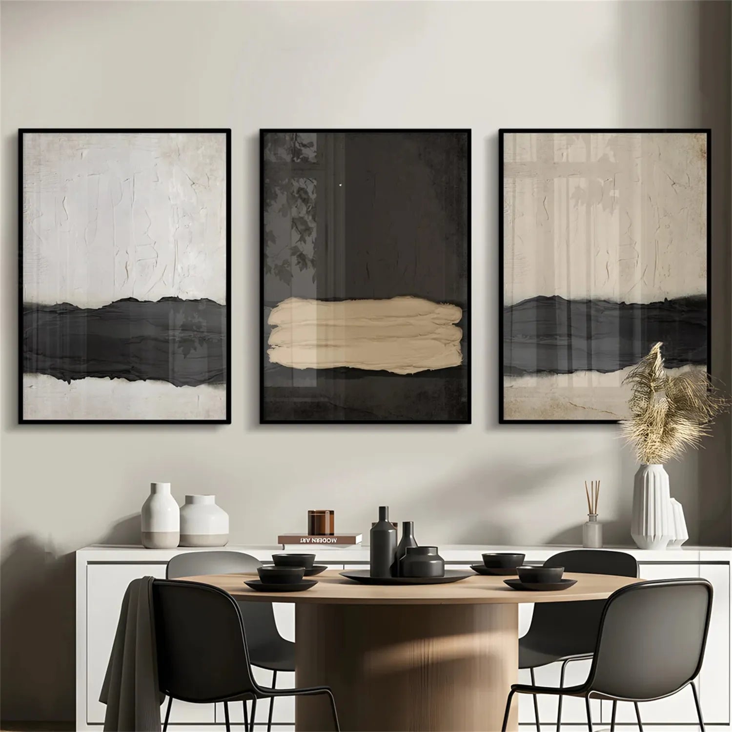 Abstract Wall Art Set of 3 - Modern Canvas Paintings for Living Room & Bedroom Decor #AB213 | Perfect for Home, Office & Gift Giving