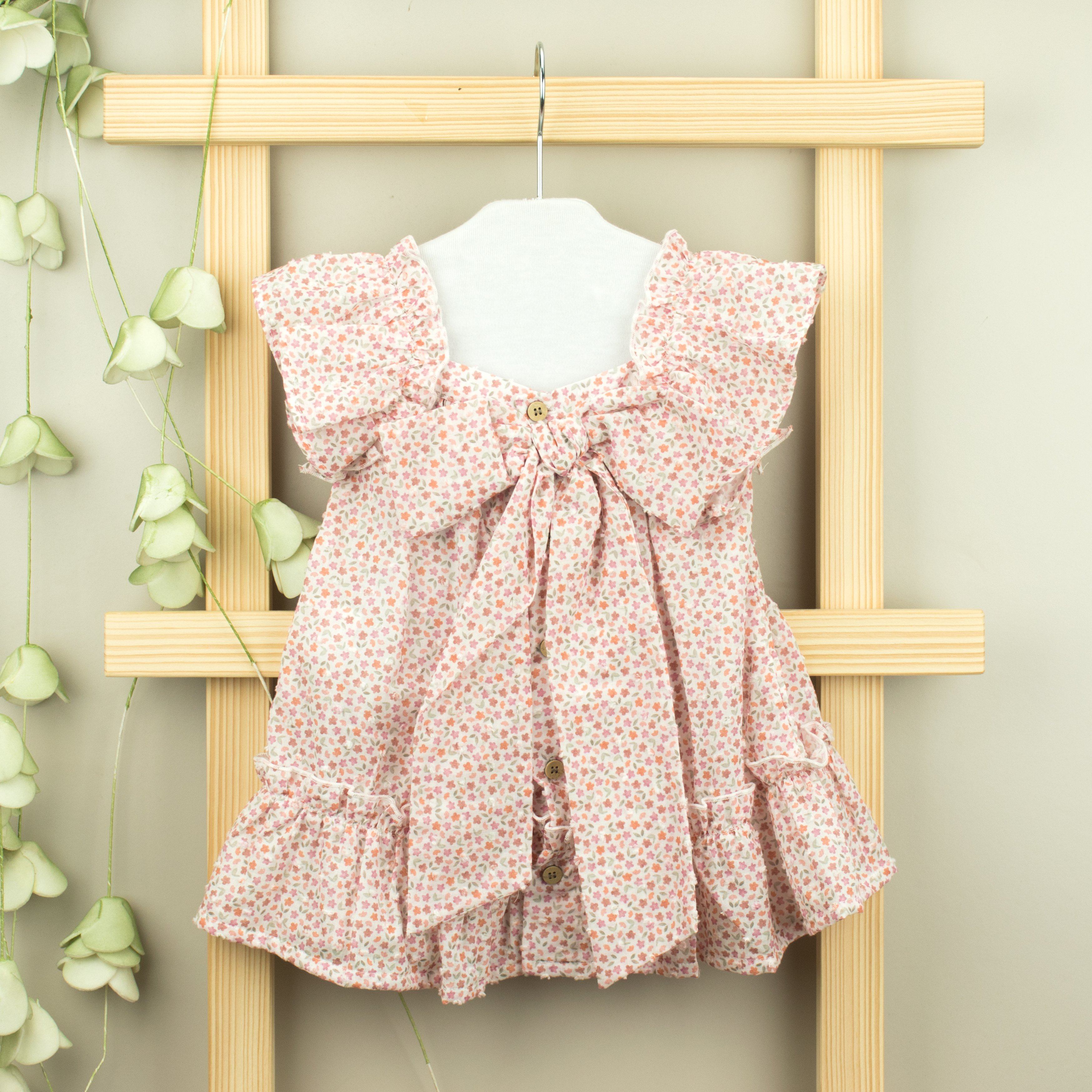 Elegant Ditsy Floral Print Ruffle Bow Dress for Women - Perfect for Spring Weddings, Garden Parties & Date Nights