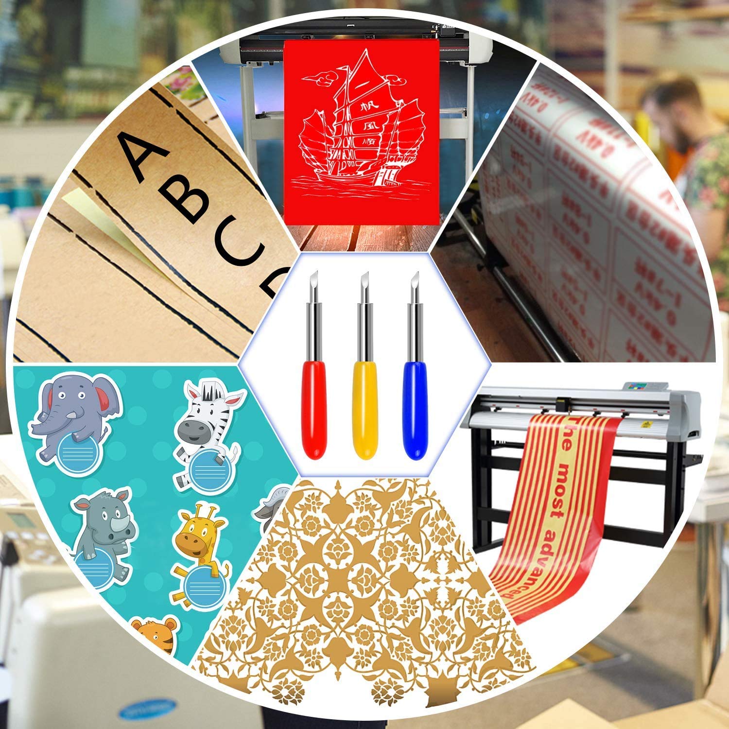 30pcs Replacement Blades for Cricut Explore Air 1/2/3 & Maker 1/3 | Multi-Colored Premium Cutting Blades | Perfect for Vinyl, Cardstock, Fabric & DIY Craft Projects