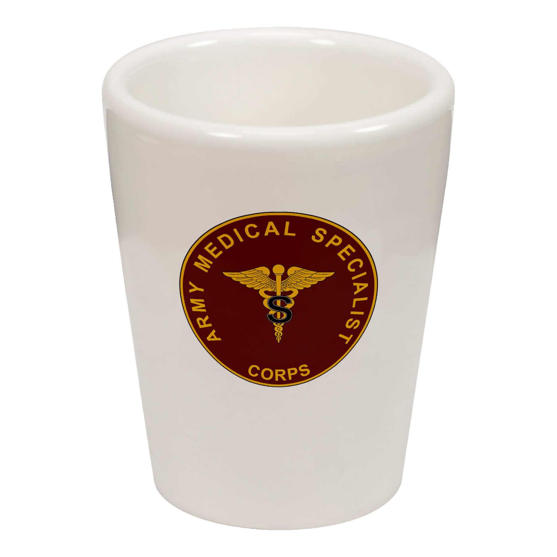US Army Medical Specialist Corps Shot Glass - Engraved Branch Plaque for Military Collectors, Gifts & Home Bar Decor