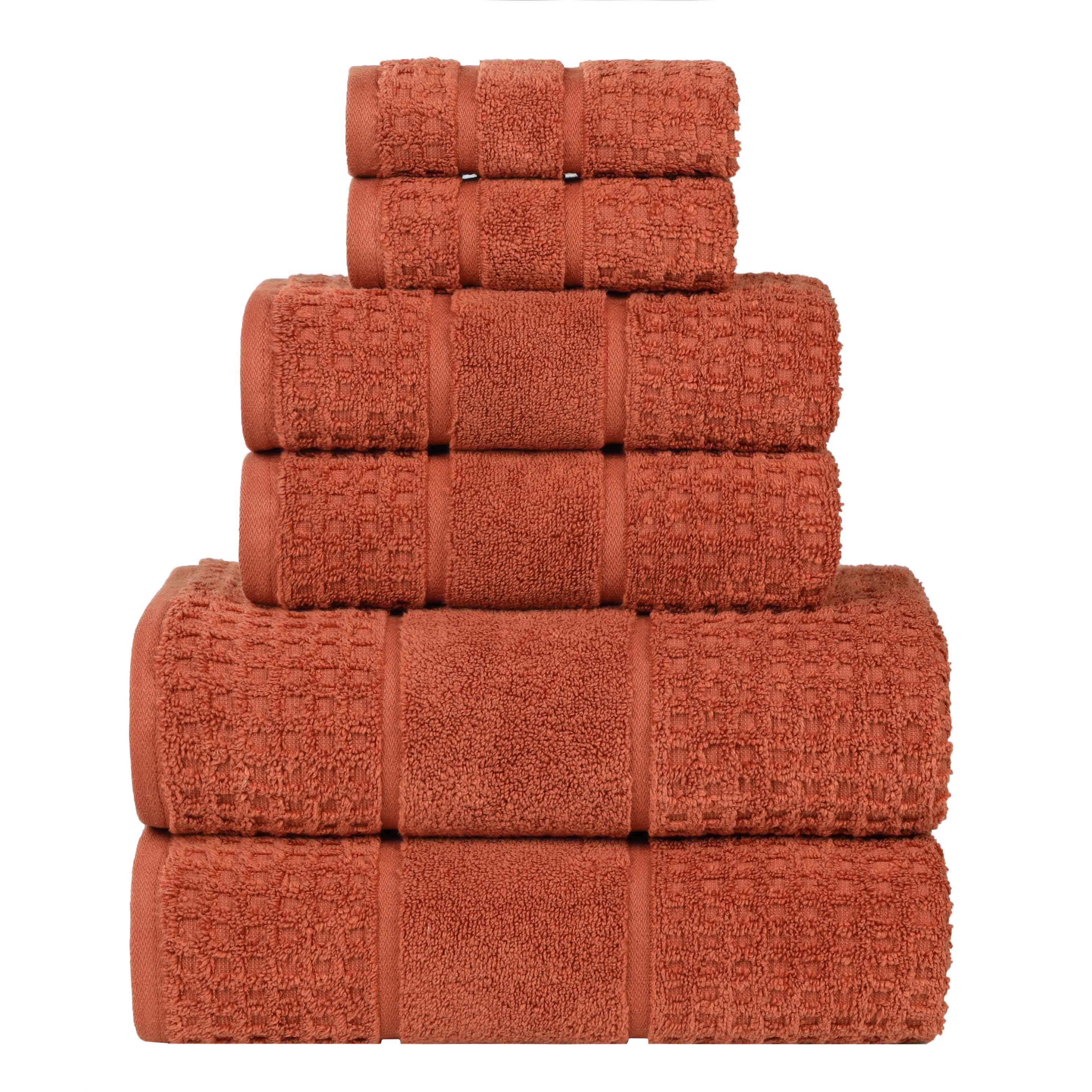 Premium 6-Piece Zero Twist Cotton Waffle Towel Set - Ultra Soft & Absorbent Honeycomb Weave Bath Towels for Spa, Gym & Luxury Home Use