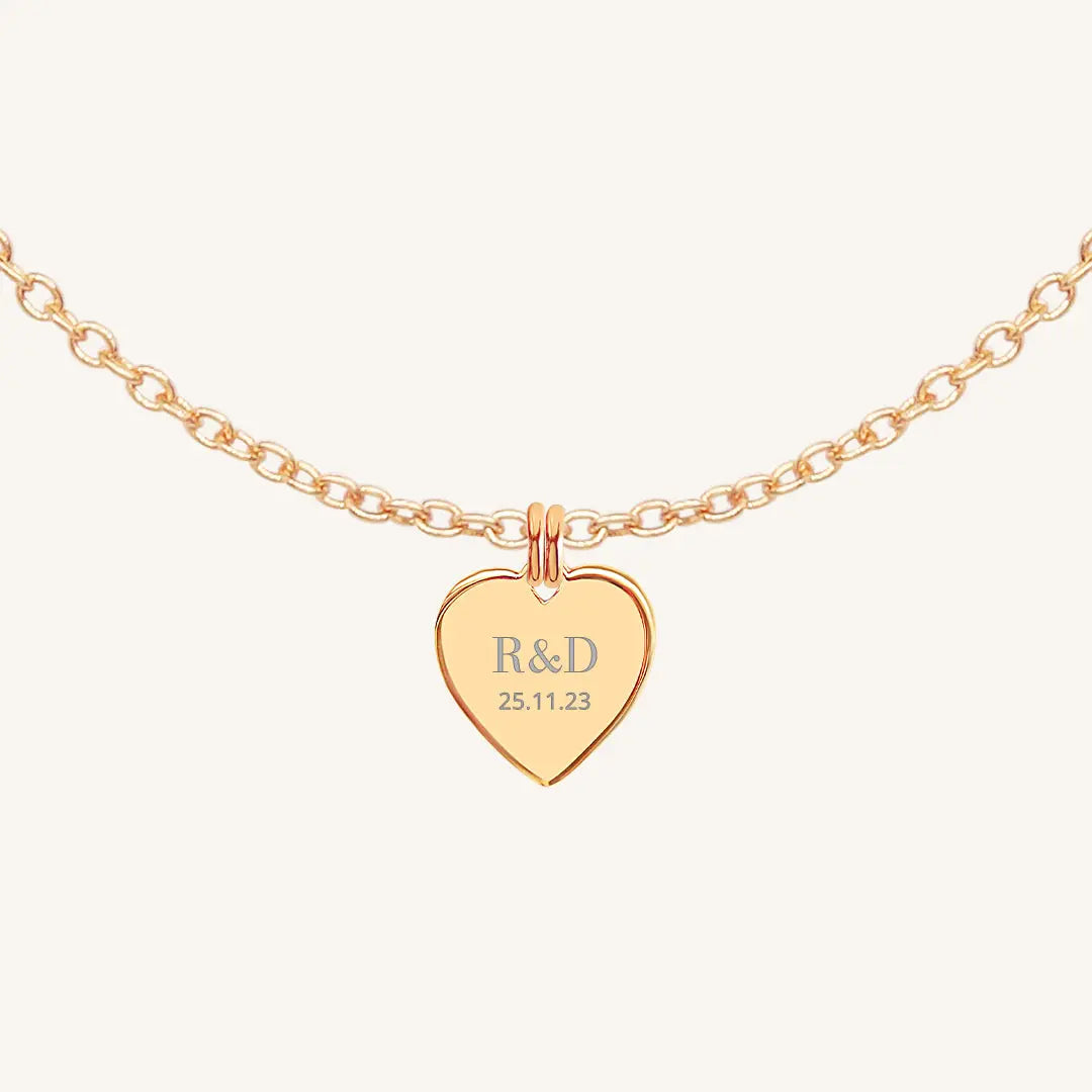 Etch Behold Heart Necklace - Personalized Engraved Jewelry for Women - Perfect Gift for Valentine's Day, Anniversary & Romantic Occasions