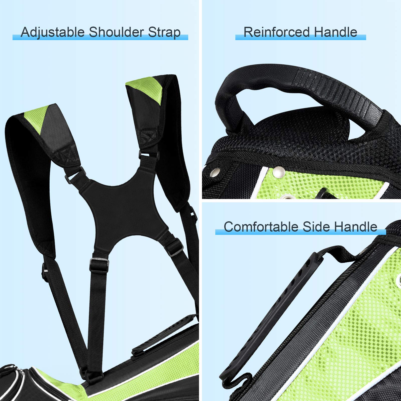 **Tangkula Lightweight Golf Stand Bag - 6-Way Top Dividers, Adjustable Dual Strap, 8 Pockets & Waterproof Rain Hood - Portable Golf Bag for Men & Women - Perfect for Driving Range, Course & Travel**